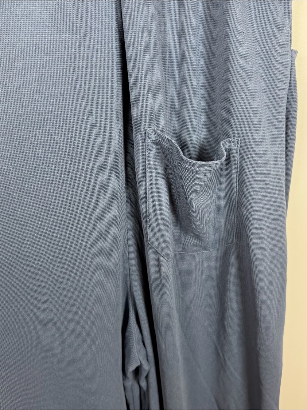 Halara Easy Breezy Wide Leg Overalls Blue Waffle Knit Jumpsuit Large 02682434 - Picture 12 of 13